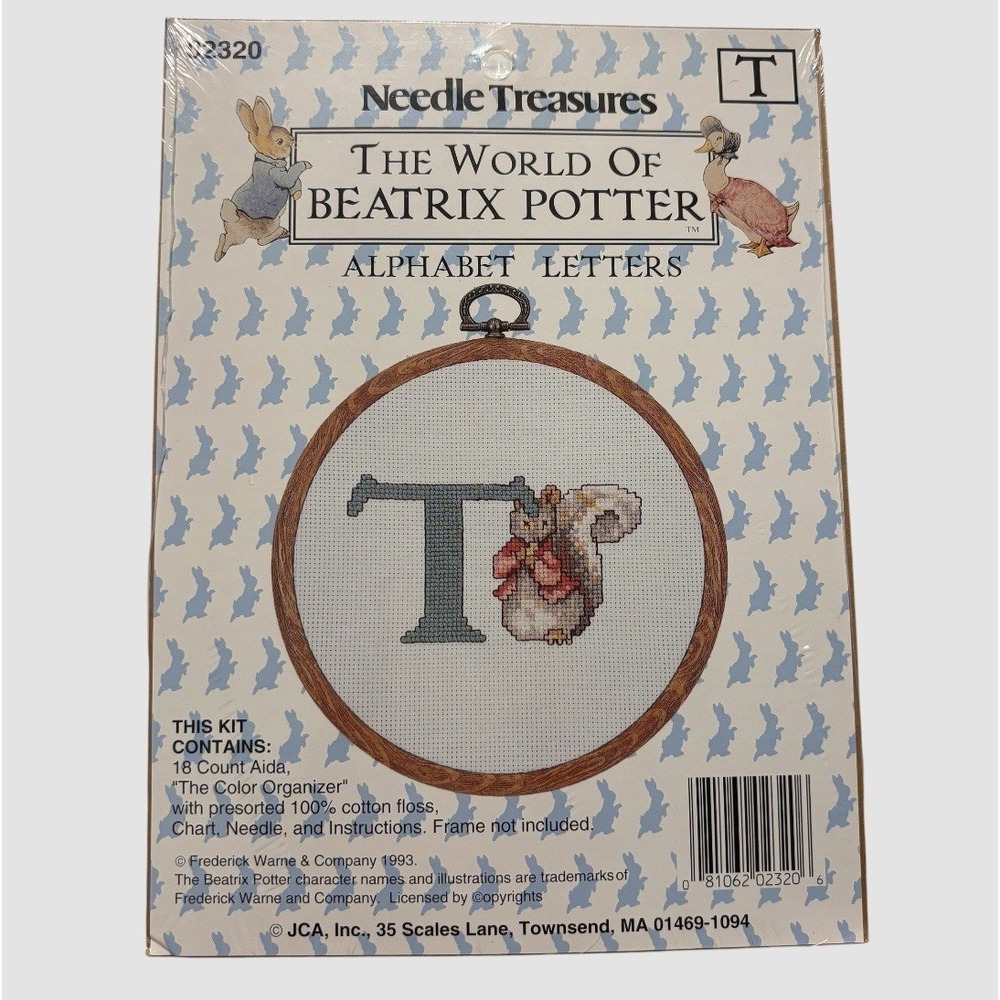 Needle‎ Treasures Beatrix Potter Alphabet Letters Cross Stitch T Initial 02320
